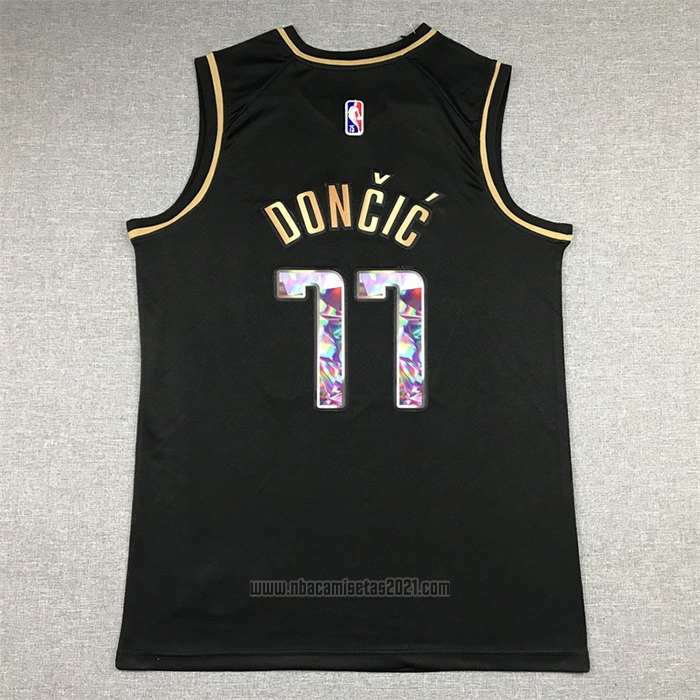 Camiseta Golden Edition Dallas Mavericks Luka Doncic #77 2021-22 Negro